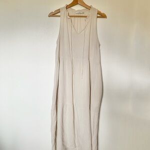 Lush Cream Cotton Midi Dress